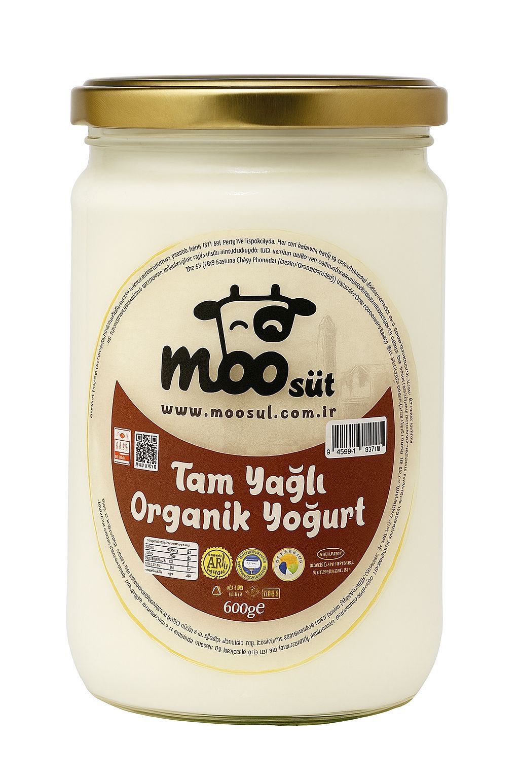 Organik Yoğurt Cam (600gr) MOO